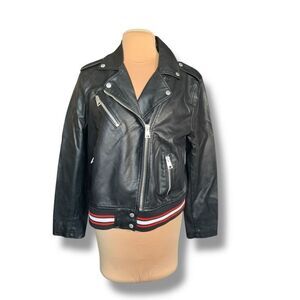 Levi’s NWT Faux Leather Moto Jacket Black Ribbed Hem Asymmetrical Zip Size XL